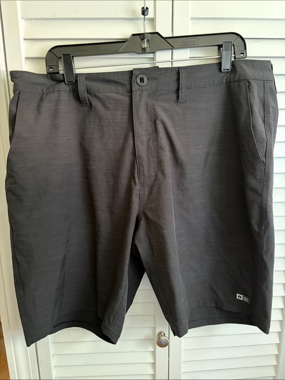 Salty Crew Men's Charcoal Gray Flat Front Stretch Shorts